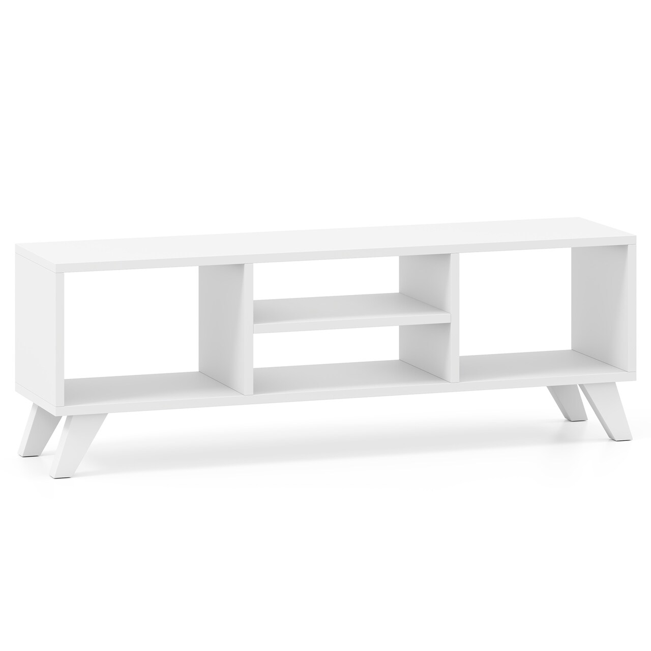 Engineered Wood TV Stand with Storage, Raised Legs, and Media Console
